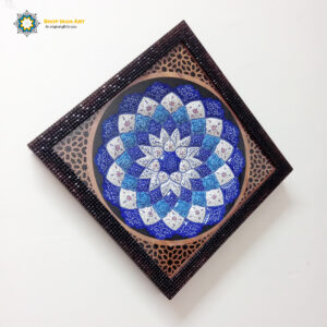 Minakari Persian Enamel Wall Plate, Royal Design
