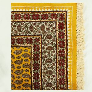 Persian Qalamkar ( Tapestry ) Tablecloth, Golden Trees Design 6
