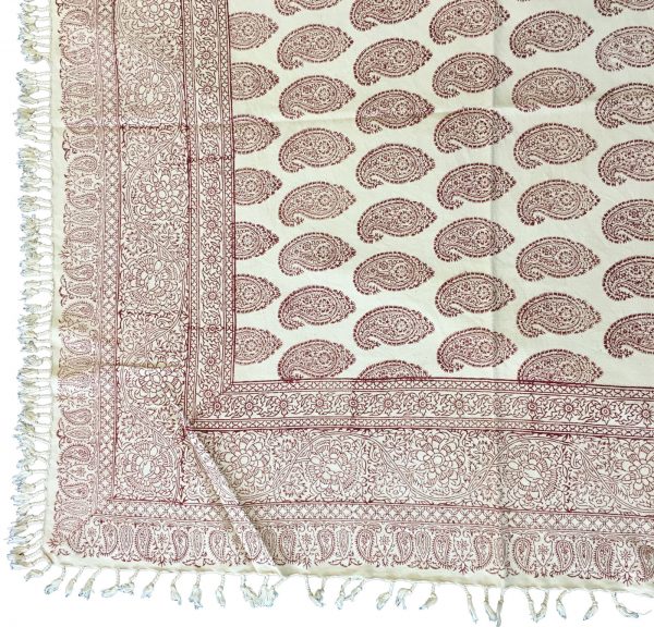 Persian Qalamkar ( Tapestry ) Tablecloth, Scarlet Era Design 3