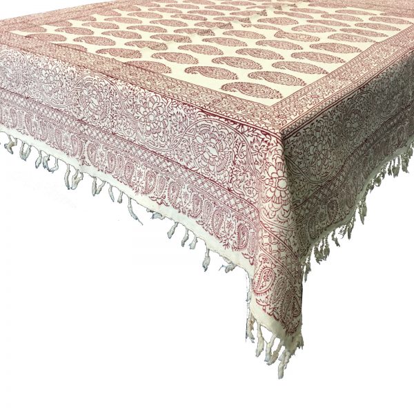 Persian Qalamkar ( Tapestry ) Tablecloth, Scarlet Era Design 4