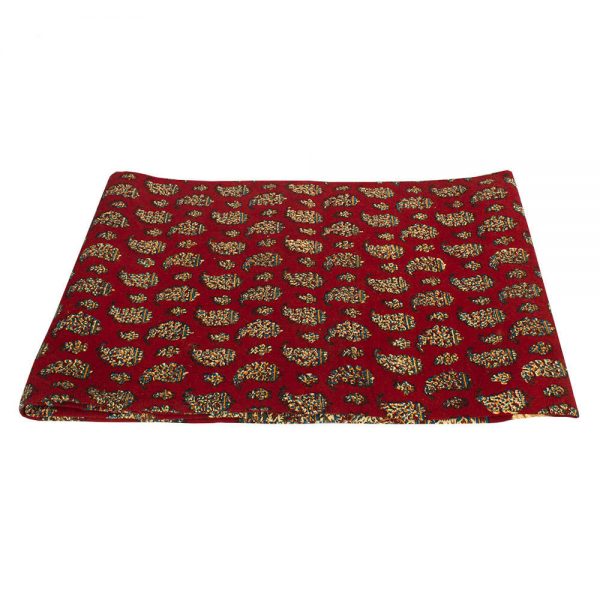Persian Qalamkar ( Tapestry ) Tablecloth, Red Garden Design 6