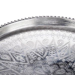 Hand Engraved Cooper Tray, Moon Design 7