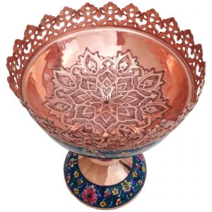 Copper Pedestal Candy/Nuts Bowl Dish, Eden Design (7 PCs) 7