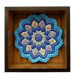 Mina-kari Persian Enamel Plate, Sunflower Design 7