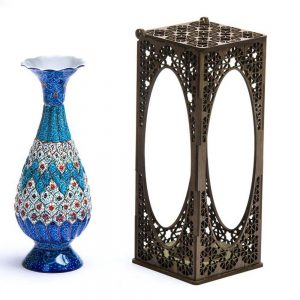 Persian Enamel Flower Pot, Fortune Design 9