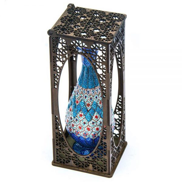 Persian Enamel Flower Pot, Fortune Design 3