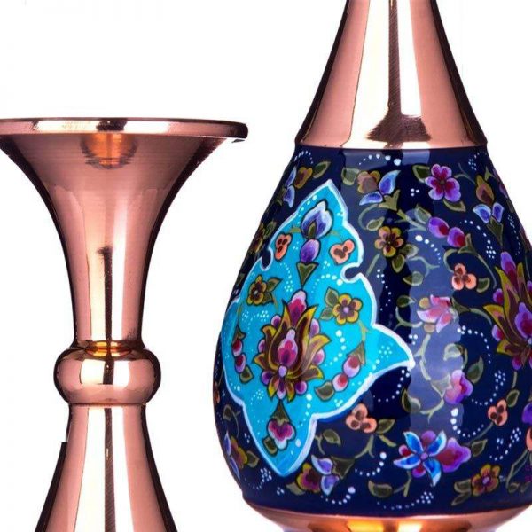 Persian Enamel Flower Pot, Painting Design 4