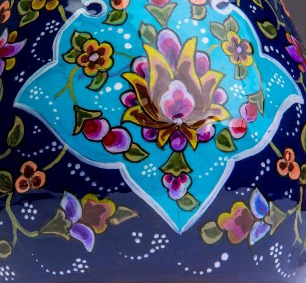 Persian Enamel Flower Pot, Painting Design 7