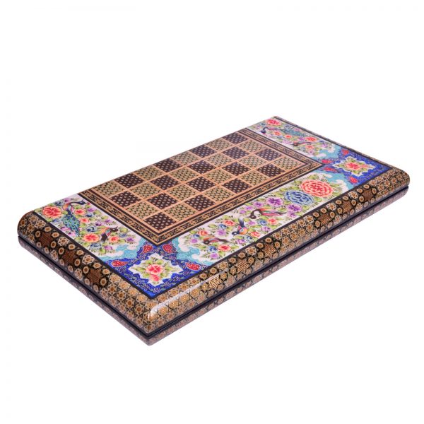 Persian Marquetry Khatam Kari Chess & Backgammon Board, Birds Design 5