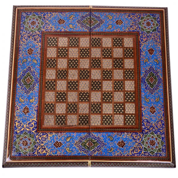 Persian Marquetry Khatam Kari Chess & Backgammon Board, Dream Design 3