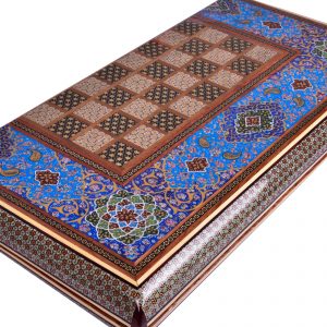 Persian Marquetry Khatam Kari Chess & Backgammon Board, Dream Design 13