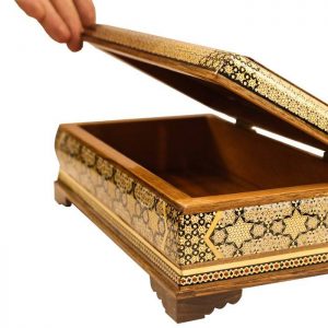 Persian Marquetry Spoon & Fork Box, Tissue Box and Trash Bin, Lux Set Design 15