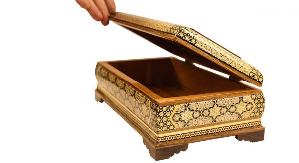 Persian Marquetry Spoon & Fork Box, Tissue Box and Trash Bin, Lux Set Design 6