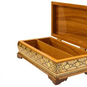 Persian Marquetry Spoon & Fork Box, Tissue Box and Trash Bin, Lux Set Design 14