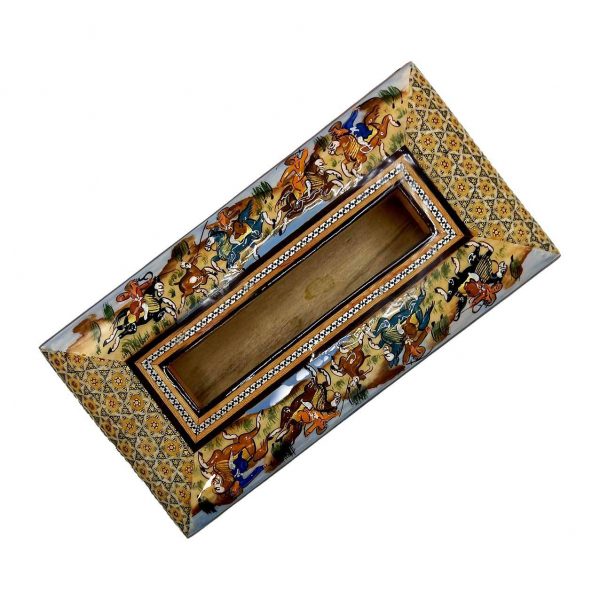 Persian Marquetry Tissue Box & Trash Bin Set , Chase Design 8