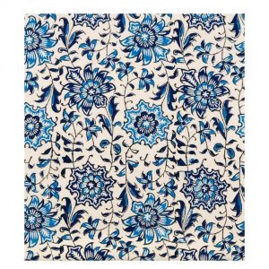 Persian Tapestry (Ghalamkar) Tablecloth, Blue flowers Design 7