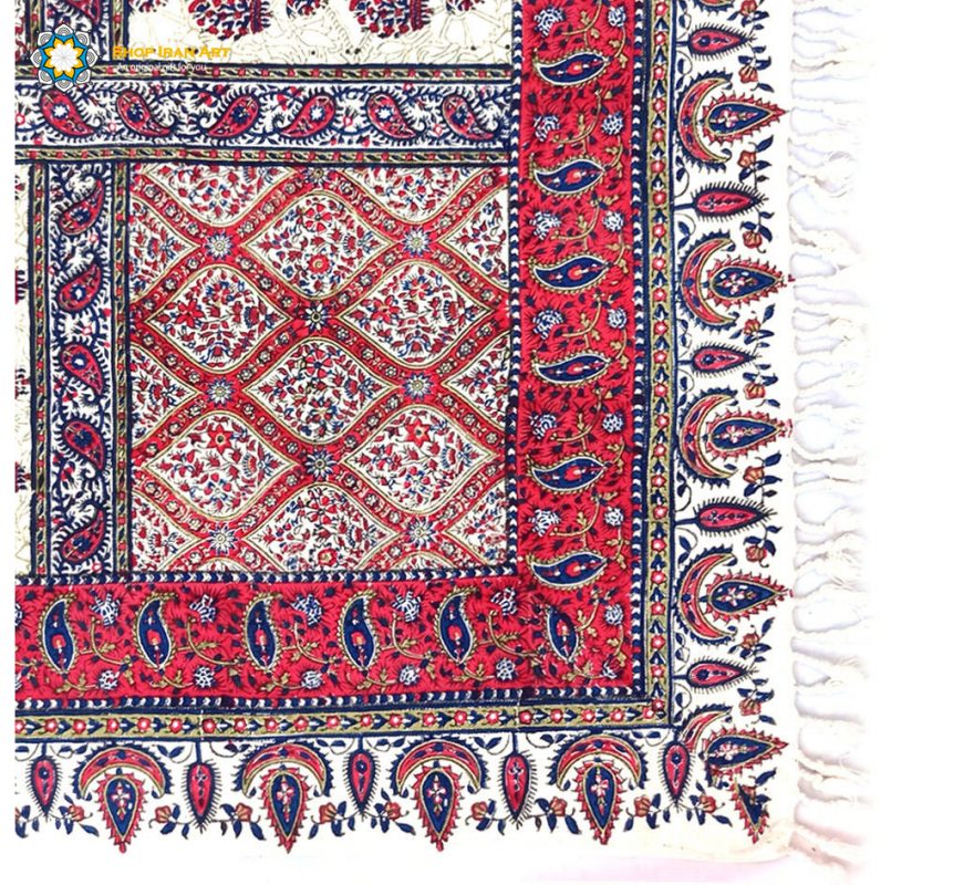 Persian Tapestry ( Qalamkar ) Tablecloth, Courtship Design Shop Iran Art