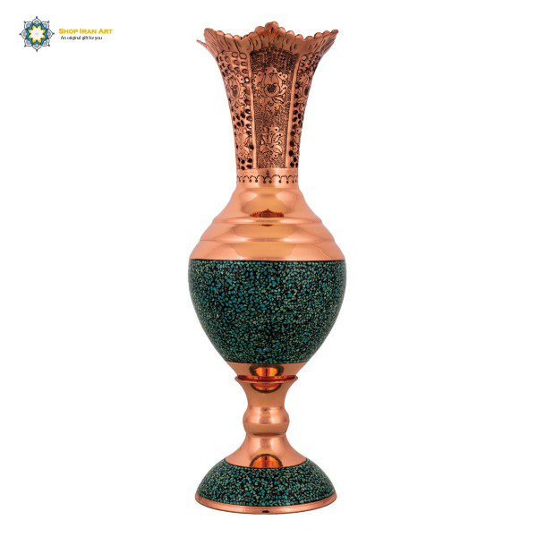 Persian Turquoise Flower Vase, Mari Design 3