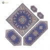 Termeh Luxury Tablecloth, Azure Design (5 PCs) 2