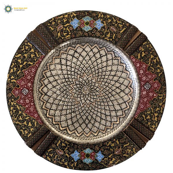 Persian Hand Engraved Copper Plate, Garden Design 3