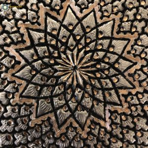 Persian Hand Engraved Copper Plate, Garden Design 12