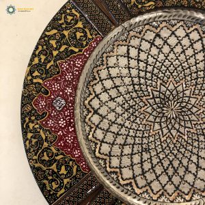 Persian Hand Engraved Copper Plate, Garden Design 13