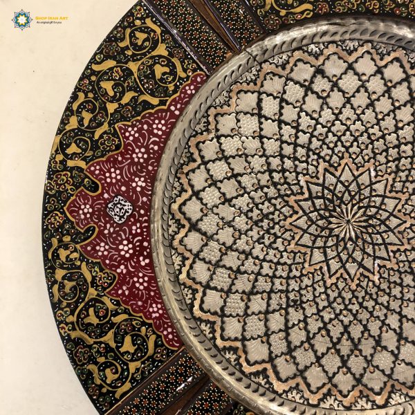 Persian Hand Engraved Copper Plate, Garden Design 8