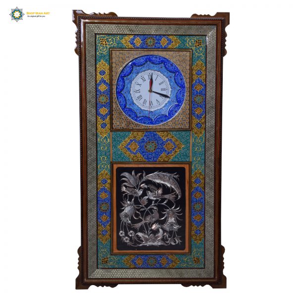 Handmade Wall Clock, Minakari & Khatam-kari, Eden Miniature Design 3