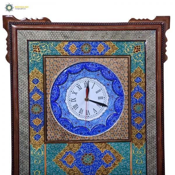 Handmade Wall Clock, Minakari & Khatam-kari, Eden Miniature Design 5