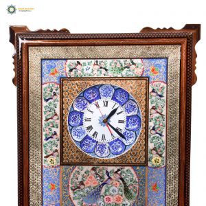 Handmade Wall Clock, Minakari & Khatam-kari, Peacock Miniature Design 6