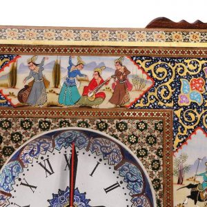 Handmade Wall Clock, Minakari & Khatam-kari, Polo (Eco) Design 6