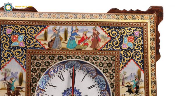 Handmade Wall Clock, Minakari & Khatam-kari, Polo (Eco) Design 4