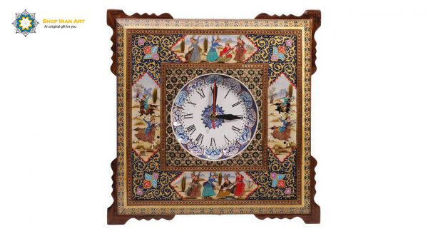 Handmade Wall Clock, Minakari & Khatam-kari, Polo (Eco) Design 5