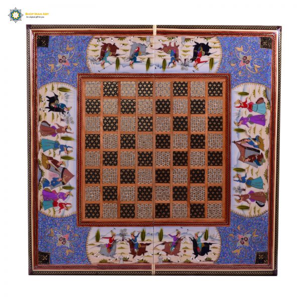 Persian Marquetry Khatam Kari Chess & Backgammon Board King Design (Pro) 3