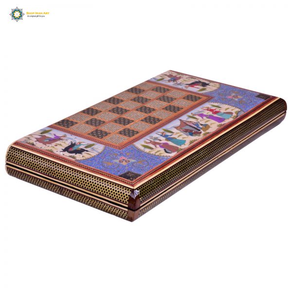 Persian Marquetry Khatam Kari Chess & Backgammon Board King Design (Pro) 6