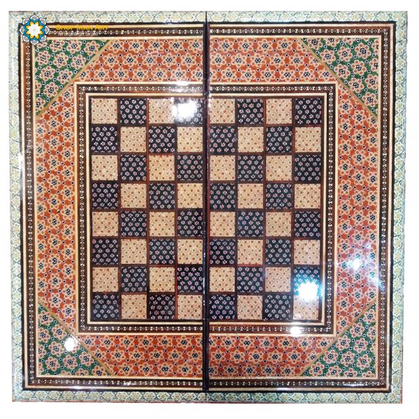 Persian Marquetry Khatam Kari Chess & Backgammon Board, Simplex Design 3