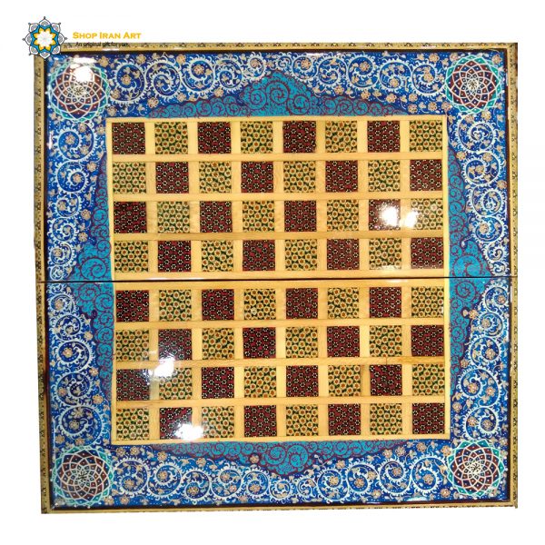 Persian Marquetry Khatam Kari Chess & Backgammon Board, Stars Design 3
