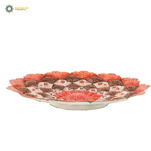 Mina-kari Persian Enamel Plate, Red Love Design 7