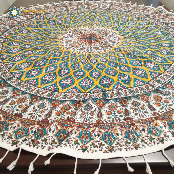 Persian Qalamkar ( Tapestry ) Tablecloth, Multi Colors Design 5