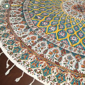 Persian Qalamkar ( Tapestry ) Tablecloth, Multi Colors Design 17