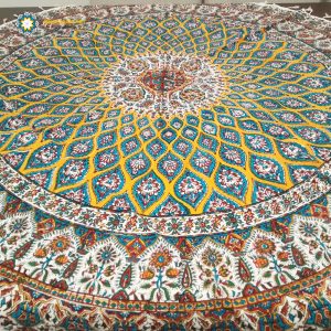 Persian Qalamkar ( Tapestry ) Tablecloth, Multi Colors Design 19