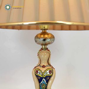 Enamel on pottery Bedside Lamp, Woman Design 8