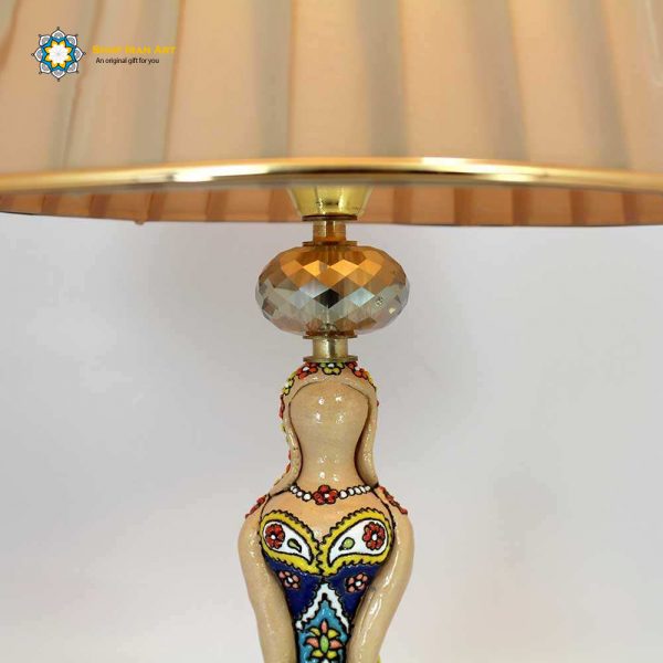 Enamel on pottery Bedside Lamp, Woman Design 5