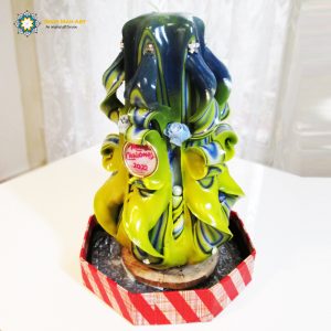 Hand Carved Candle, Blue & Yellow Christmas (20 cm height) 20