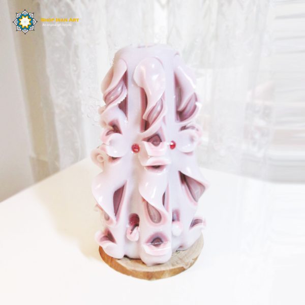 Hand Carved Candle, Love Rose Design (20 cm height) 4