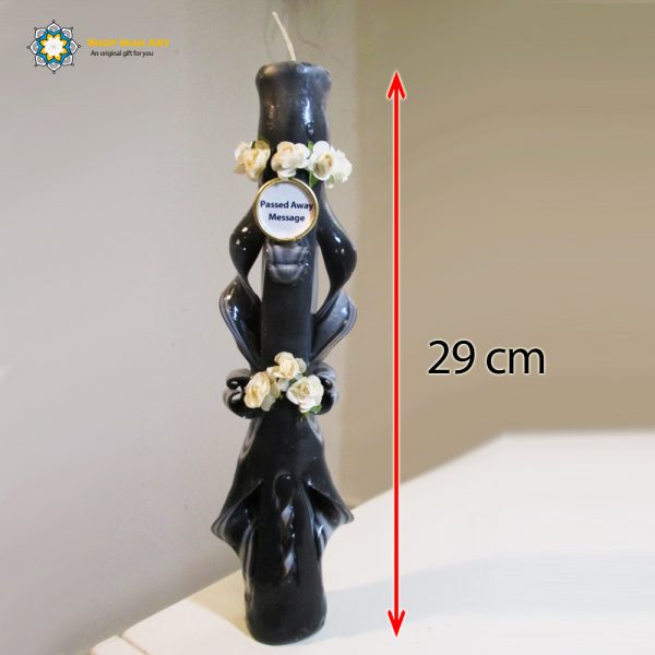 Hand Carved Candle, Passed Away Design (29 cm height) 5