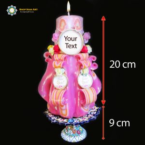 Hand Carved Candle, Rose Garden Design (20 cm height) 11