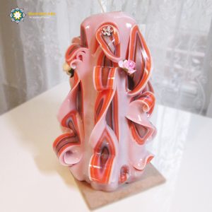 Hand Carved Candle, Ruby Design (20 cm height) 15
