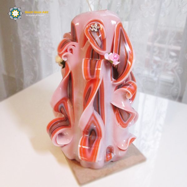 Hand Carved Candle, Ruby Design (20 cm height) 5