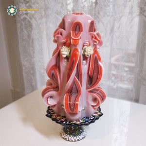 Hand Carved Candle, Ruby Design (20 cm height) 22